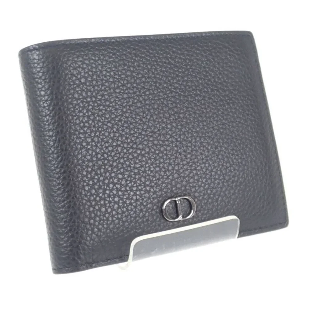 Christian Dior CD Icon Wallet 2 Cdi h00 N Bifold Wallet Grain Calf Leather - Picture 2 of 13